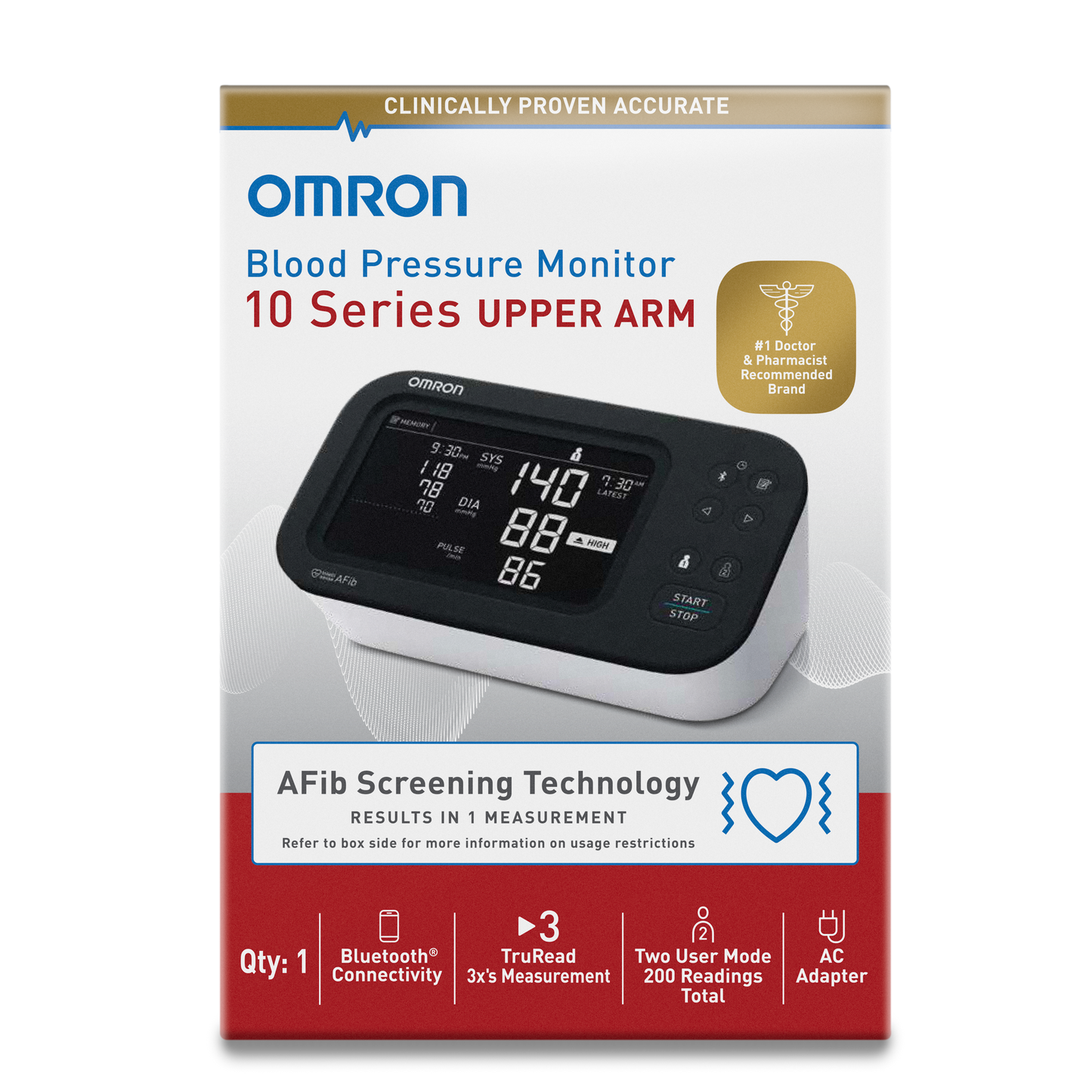 OMRON 10 Series® Upper Arm Blood  Pressure Monitor (BP7465)