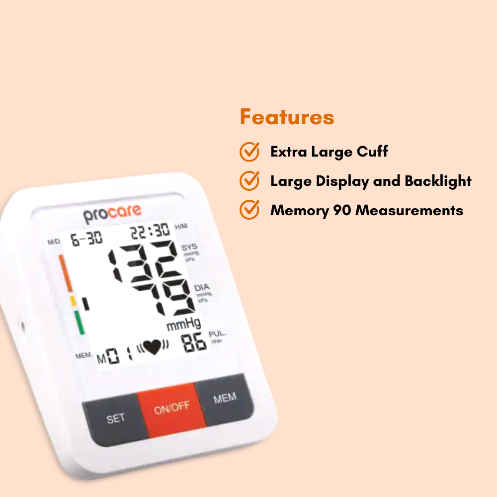 Procare Upper Arm Blood Pressure Monitor with Extra Large (XL) Cuff (240531)