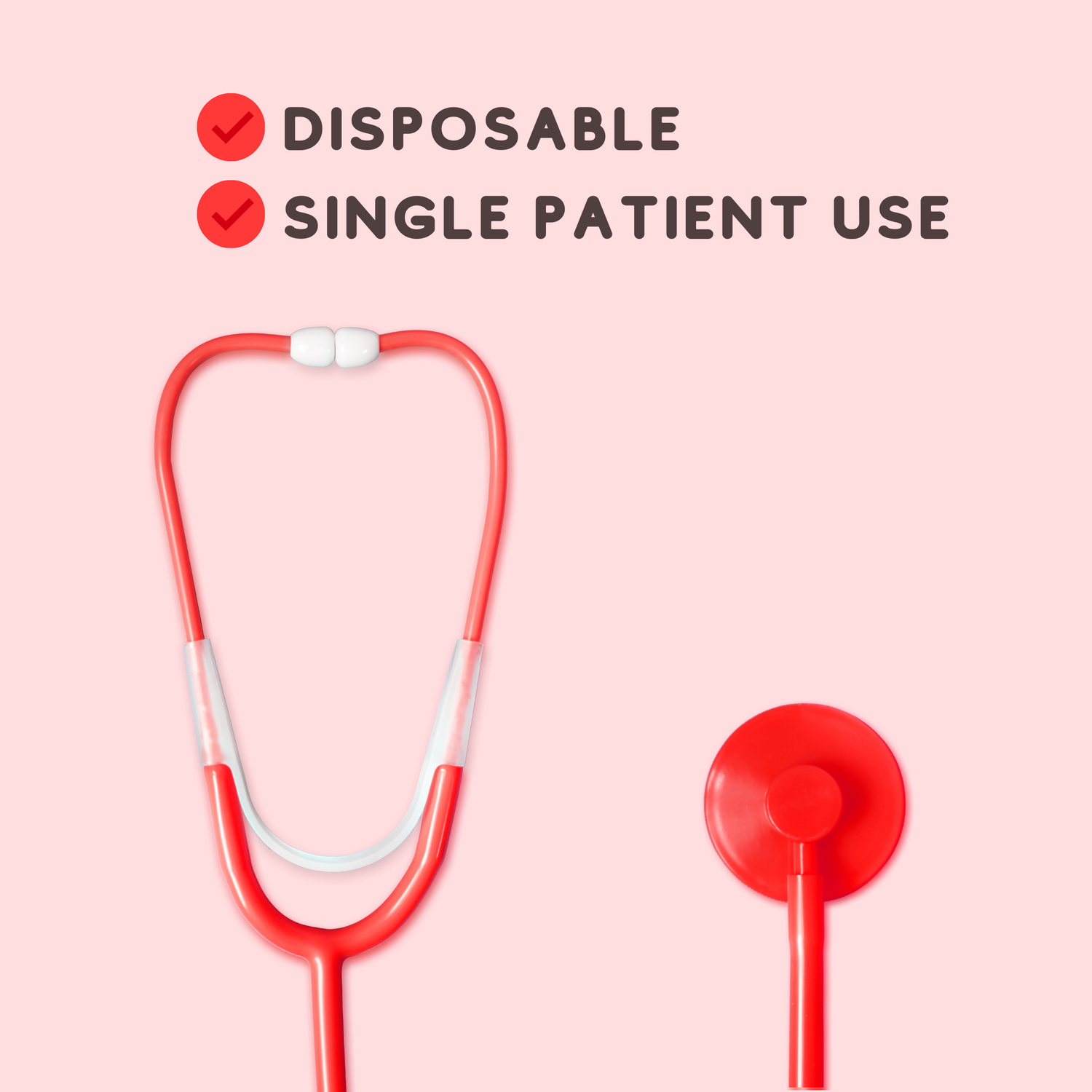 Red Single Patient Use/Disposable Stethoscope
