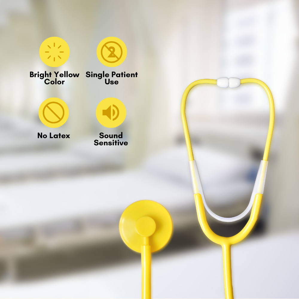 BV Medical Yellow Single Patient Use/Disposable Stethoscope 10 Pack