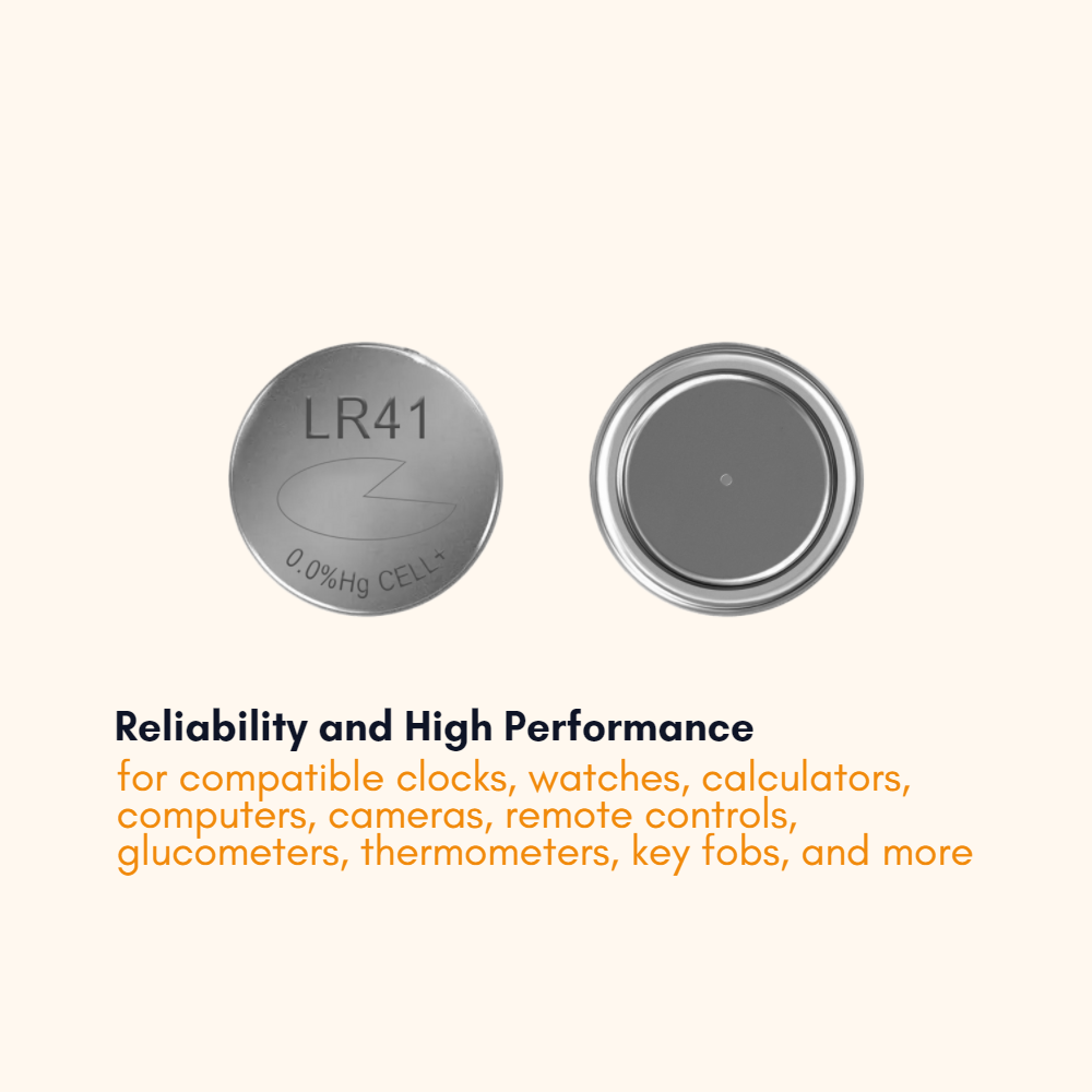10-Pack LR41 Button Batteries