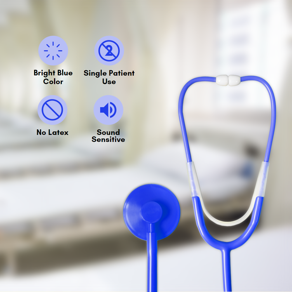BV Medical Blue Single Patient Use/Disposable Stethoscope 10 Pack