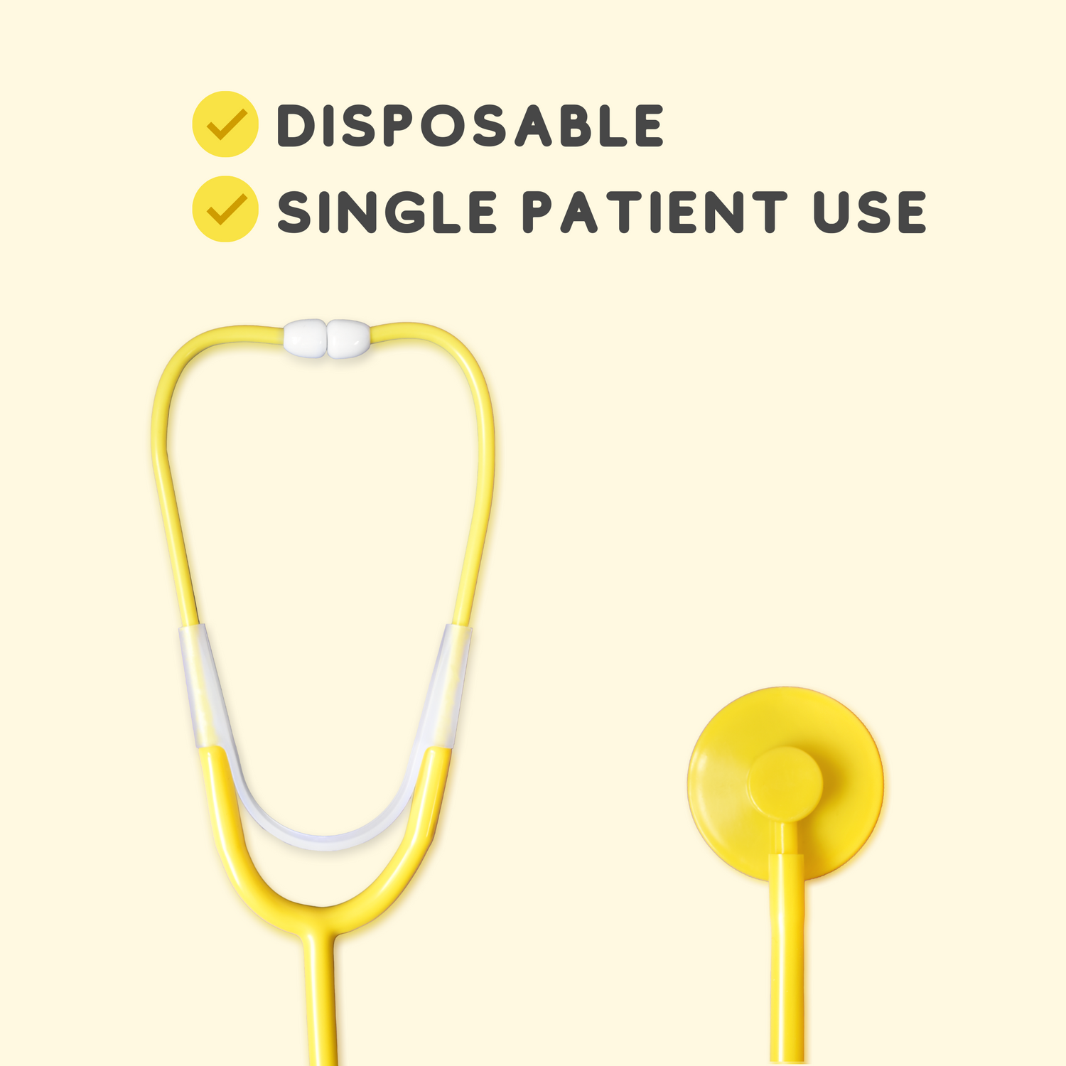 Yellow Single Patient Use/Disposable Stethoscope