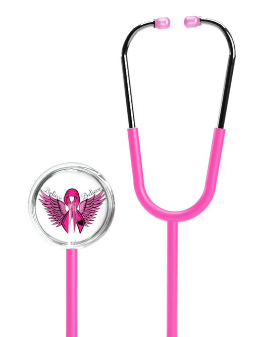 BV Medical Believe Angel Wings Breast Cancer Awareness Gemscope Pink