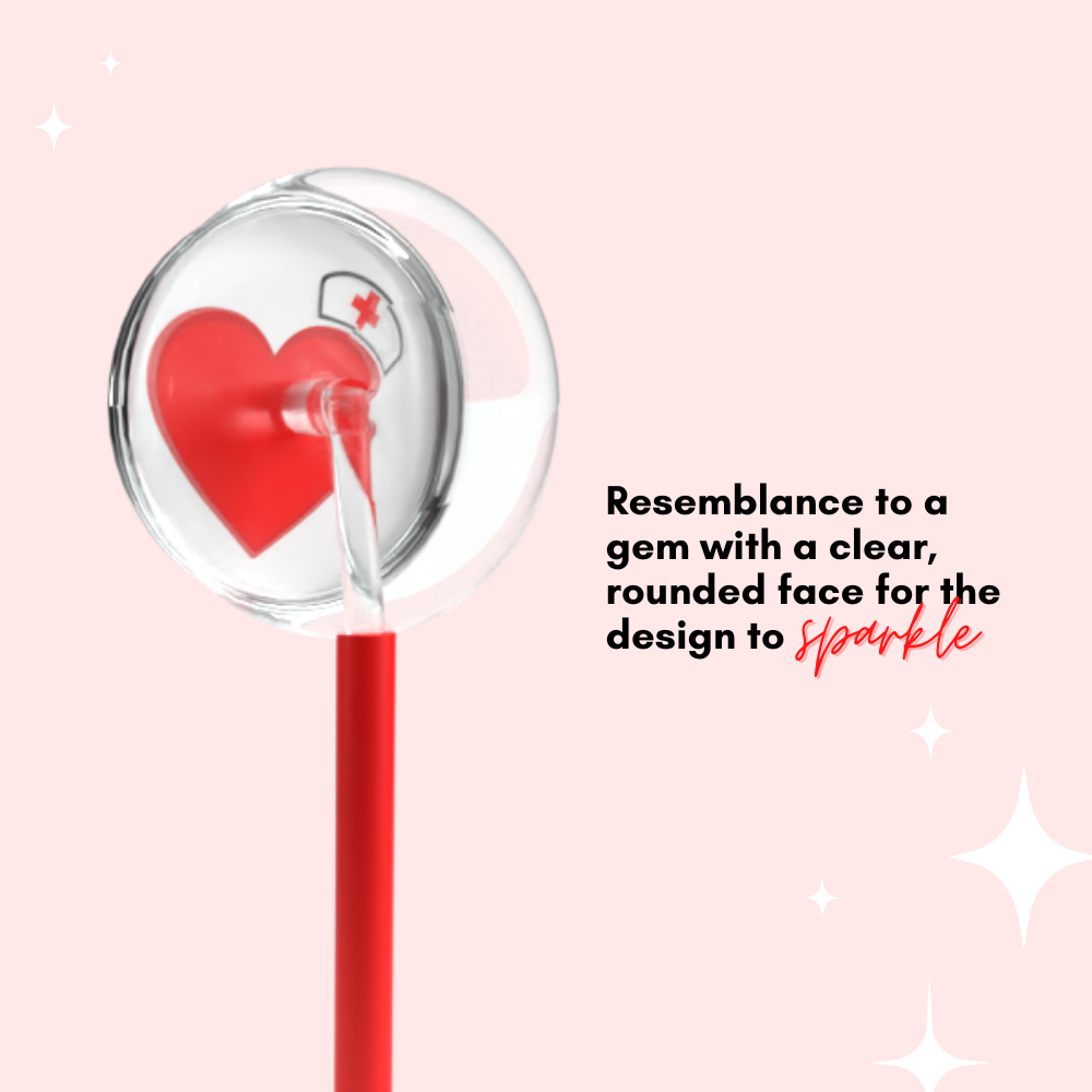 BV Medical Red Heart Nurse Hat Gemscope