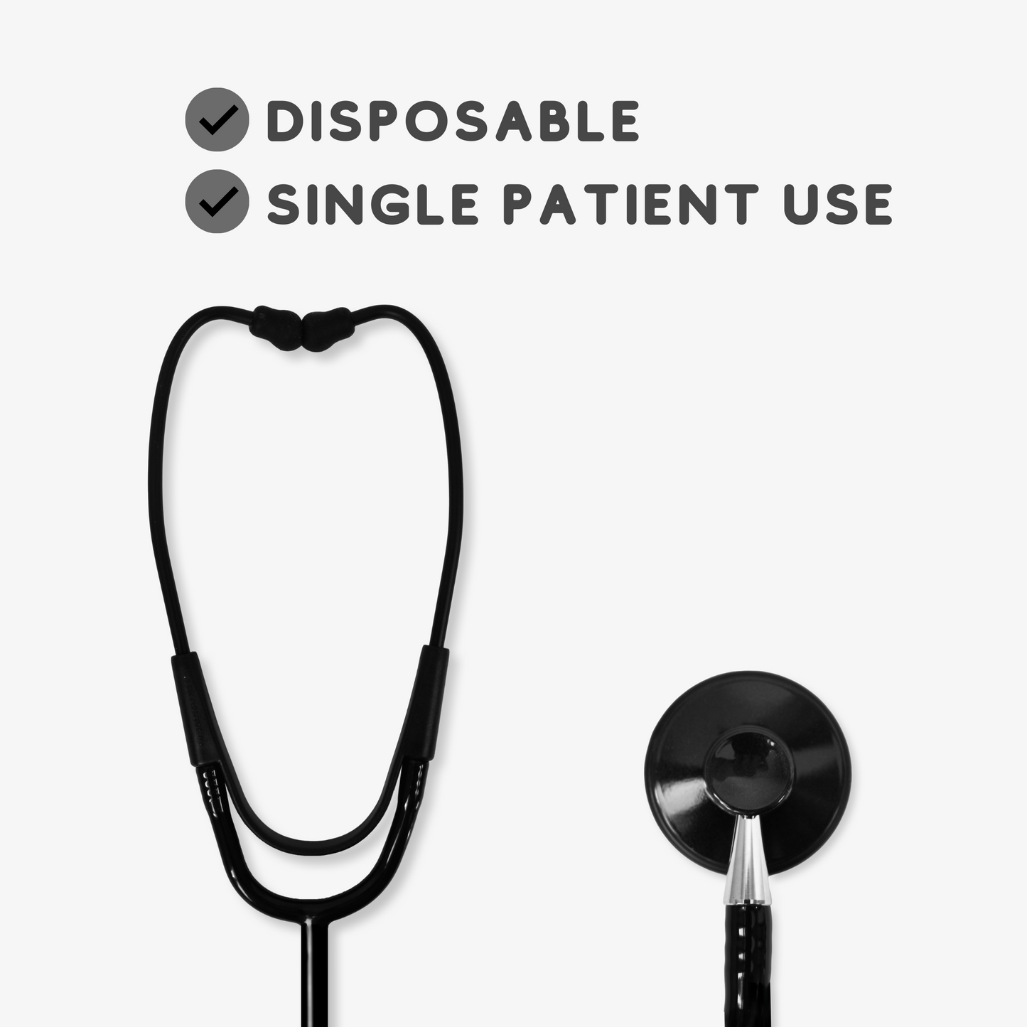 Black Single Patient Use/Disposable Stethoscope Stealth