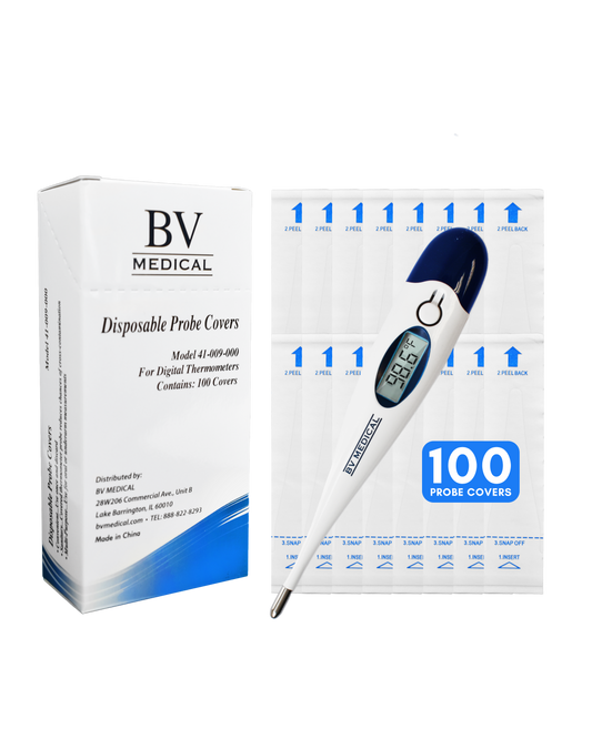 BV Medical Digital Thermometer with 100 Probe Covers