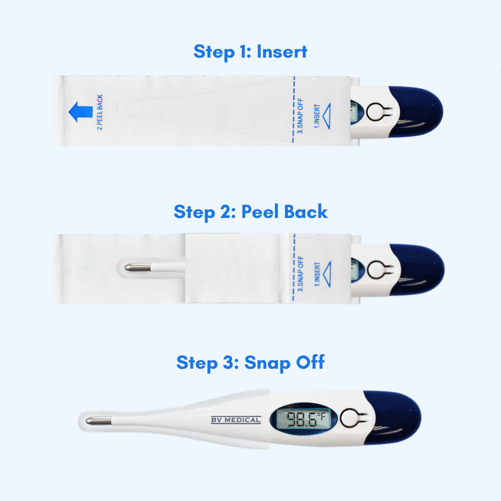 BV Medical Digital Thermometer with 100 Probe Covers