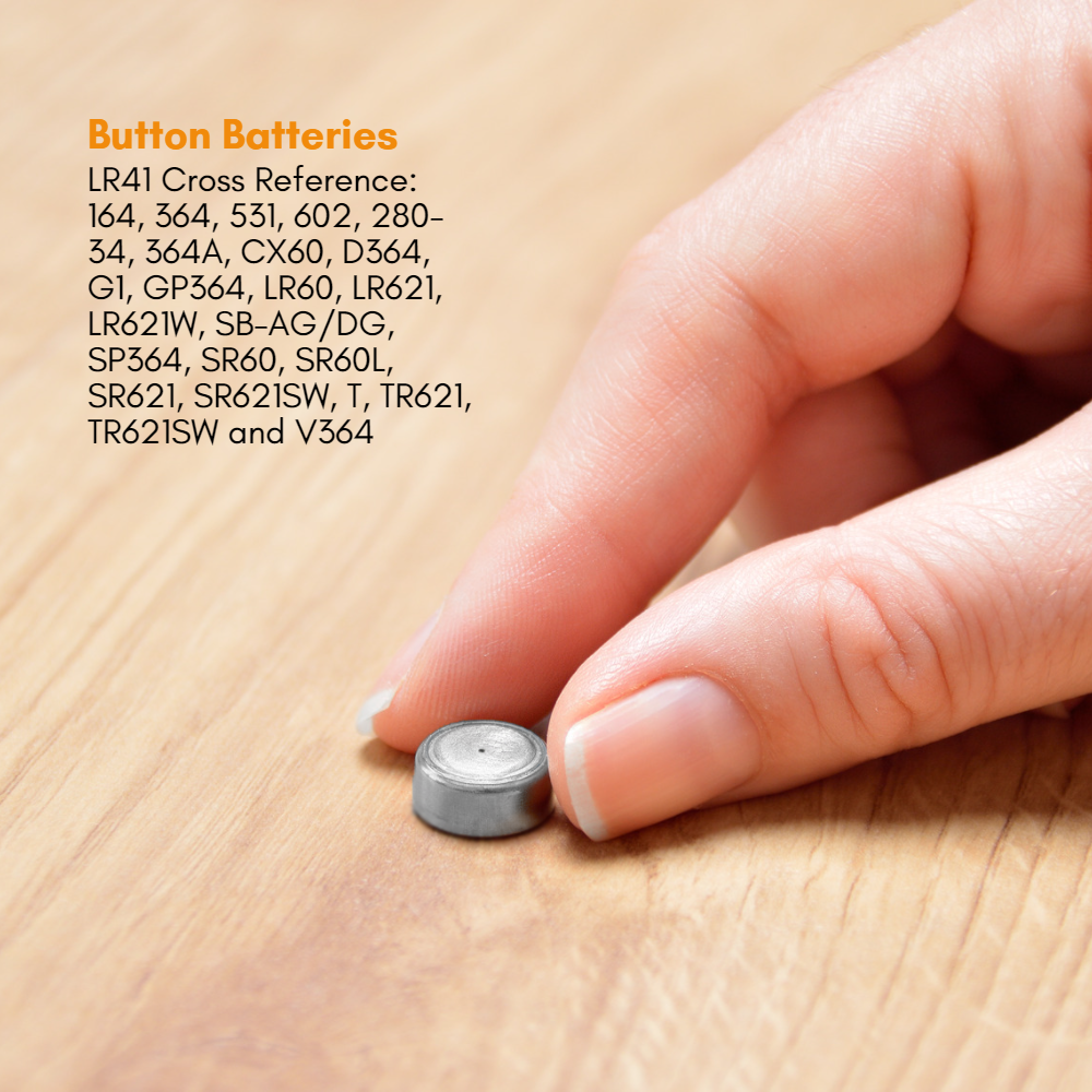 10-Pack LR41 Button Batteries – BV Medical