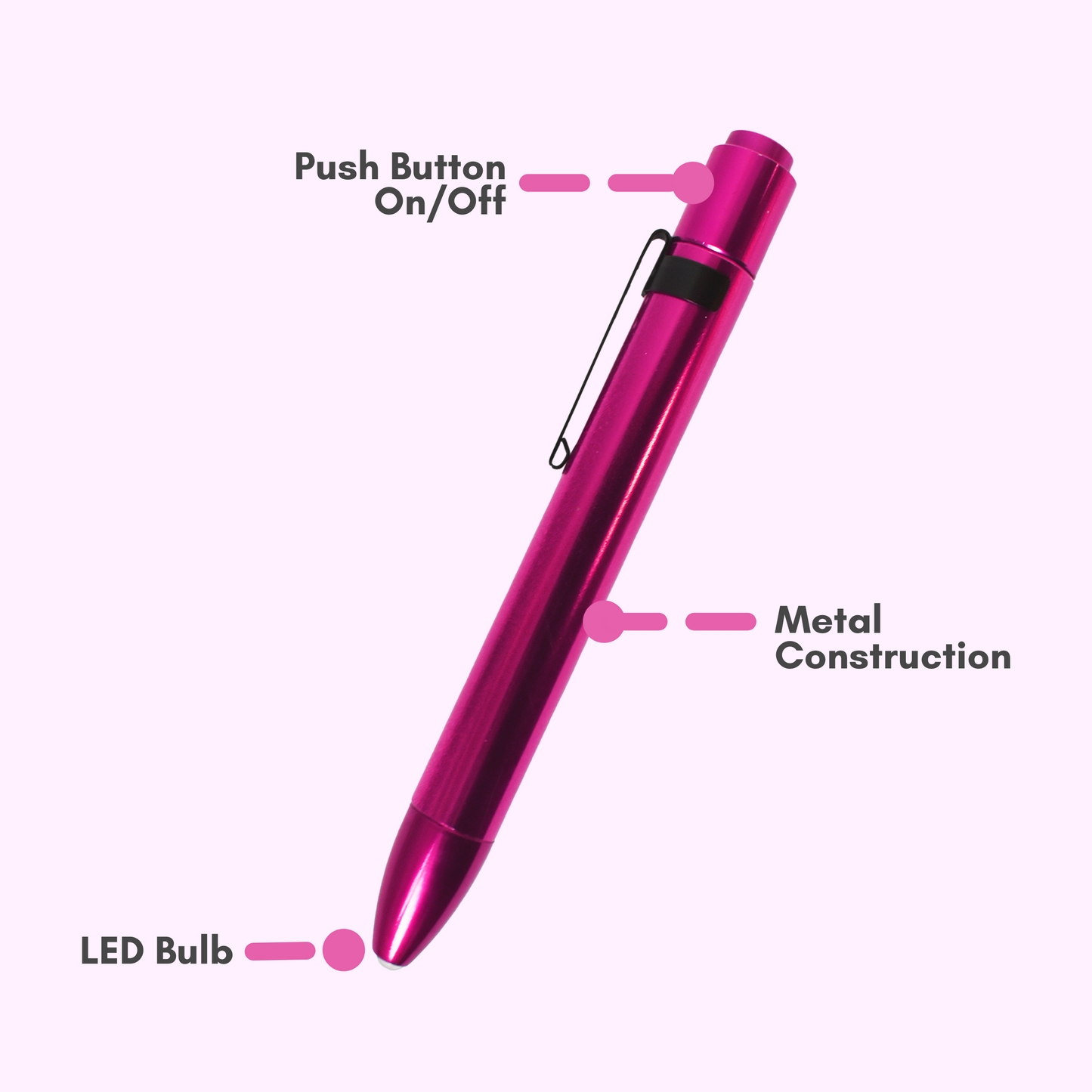 BV Medical LED Penlight Magenta Pink