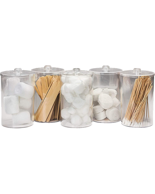 BV Medical Clear Sundry Jars Unlabeled Set of 5