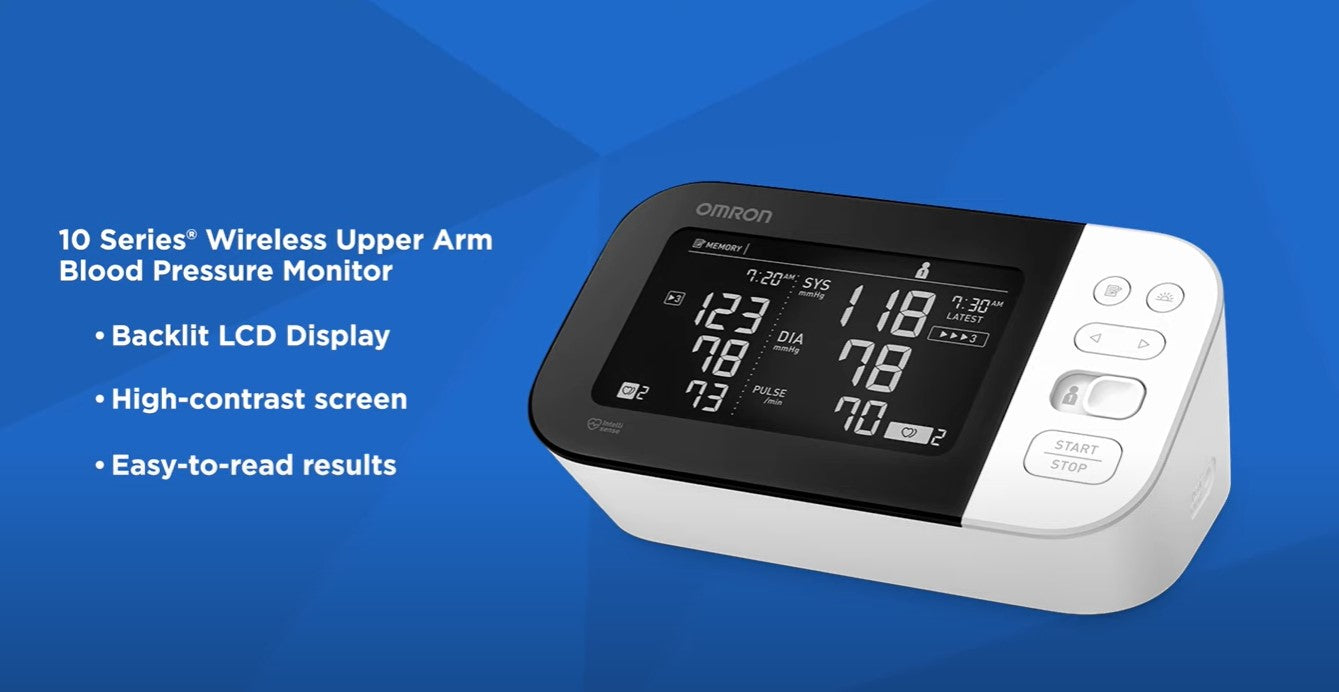 OMRON 10 Series® Wireless Upper Arm Blood Pressure Monitor (BP7450 ...